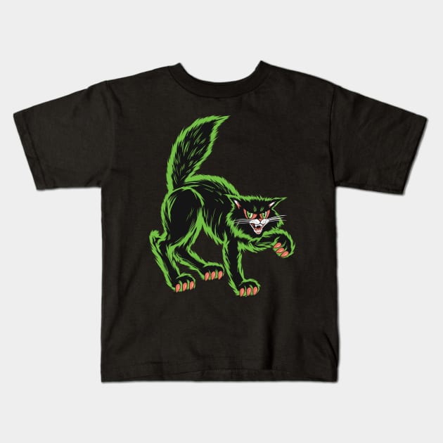 Scary Cat Kids T-Shirt by Doc Multiverse Designs